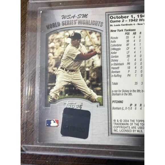 STAN MUSIAL 2003 Topps World Series Highlights St. Louis Cardinals #WSA-SM Error - Picture 3 of 7